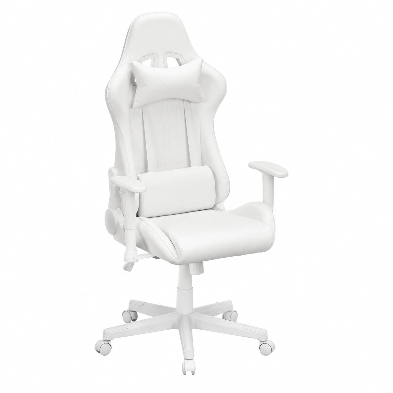 Fauteuil, réglable, en similicuir, coloris blanc, pour le salon ou la chambre