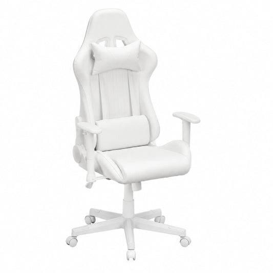 Fauteuil, réglable, en similicuir, coloris blanc, pour le salon ou la chambre