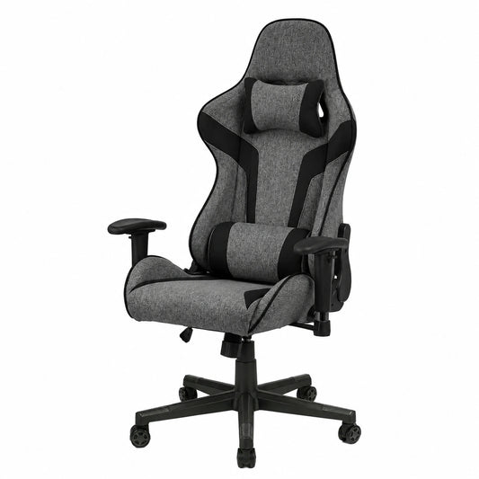 Chaise, rembourré, en tissu, coloris noir et gris, pour la salle à manger ou la cuisine