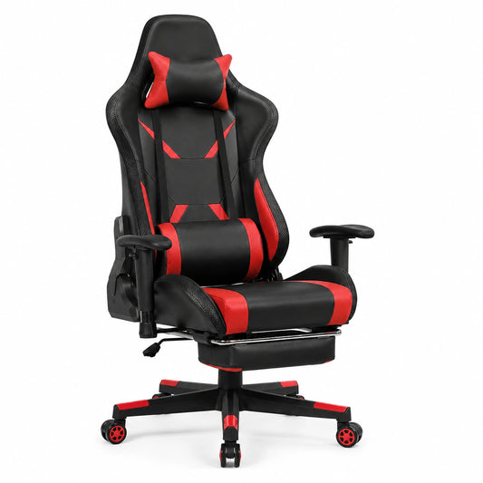 Fauteuil, pivotant, réglable, coloris rouge, pour le salon ou la chambre