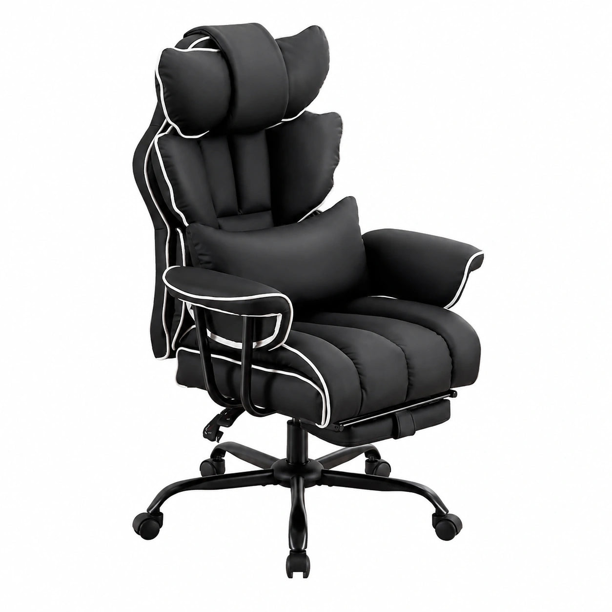 Bureau, réglable, en cuir, coloris noir, pour l’espace de travail