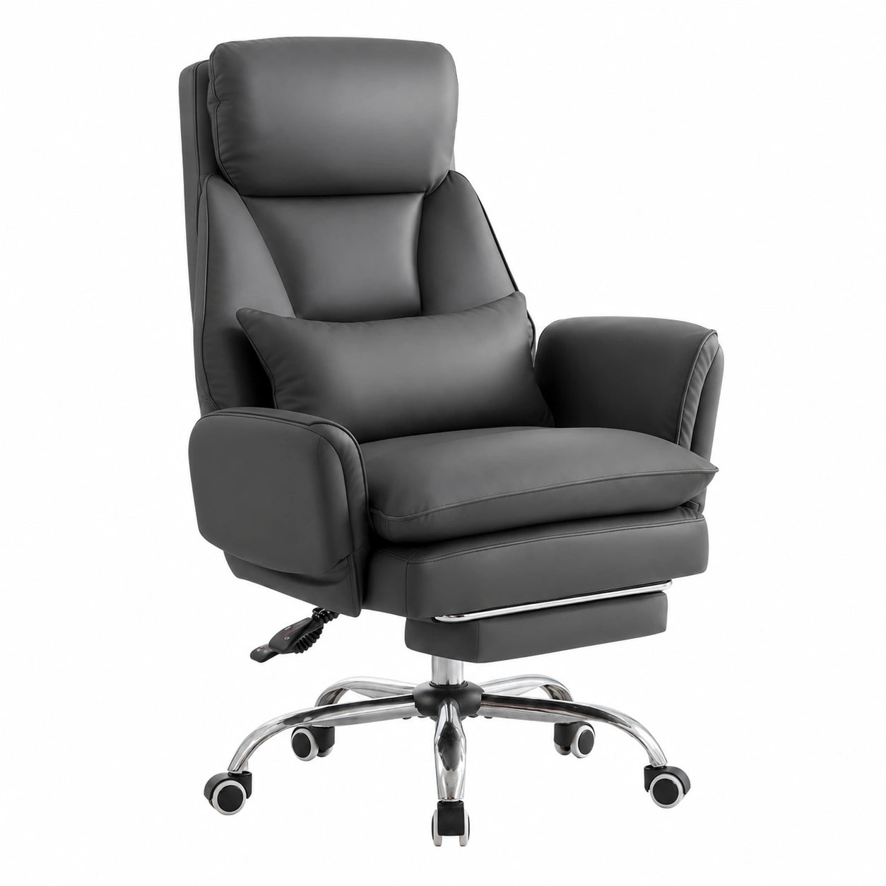 Bureau, en cuir, réglable, coloris gris, pour l’espace de travail