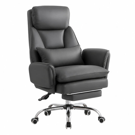 Bureau, en cuir, réglable, coloris gris, pour l’espace de travail