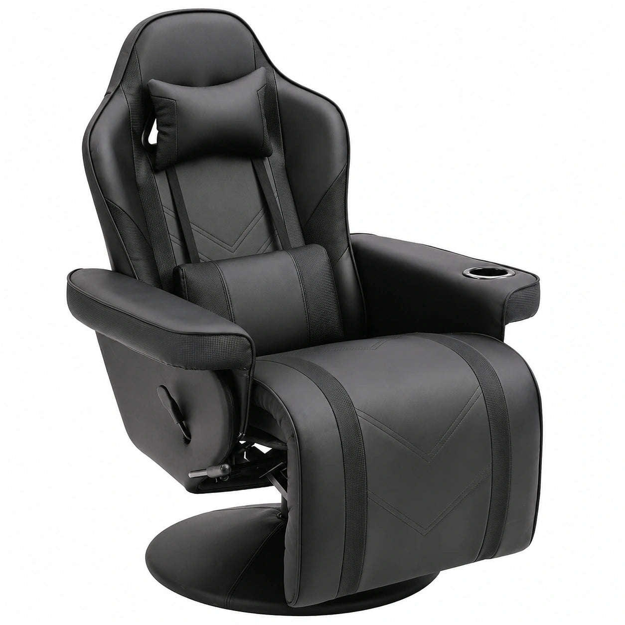 Fauteuil, en cuir, réglable, coloris noir, pour le salon ou la chambre