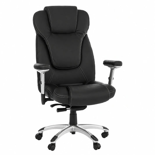 Bureau, réglable, rembourré, en cuir, coloris noir, pour l’espace de travail