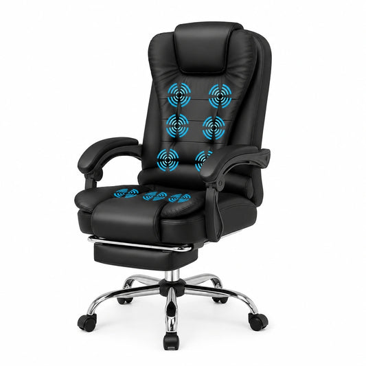 Bureau, rembourré, en cuir, coloris noir, pour l’espace de travail