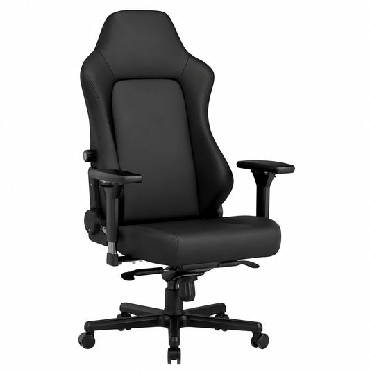 Bureau, en similicuir et cuir, coloris noir, pour l’espace de travail