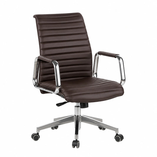 Bureau, en cuir, coloris marron, pour l’espace de travail
