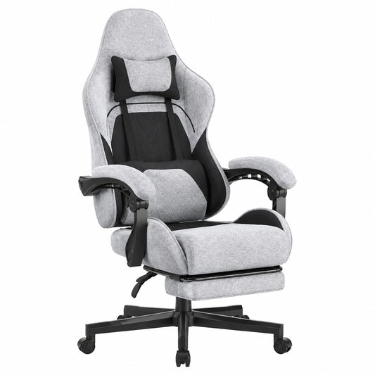 Fauteuil, en tissu, coloris noir et gris, pour le salon ou la chambre