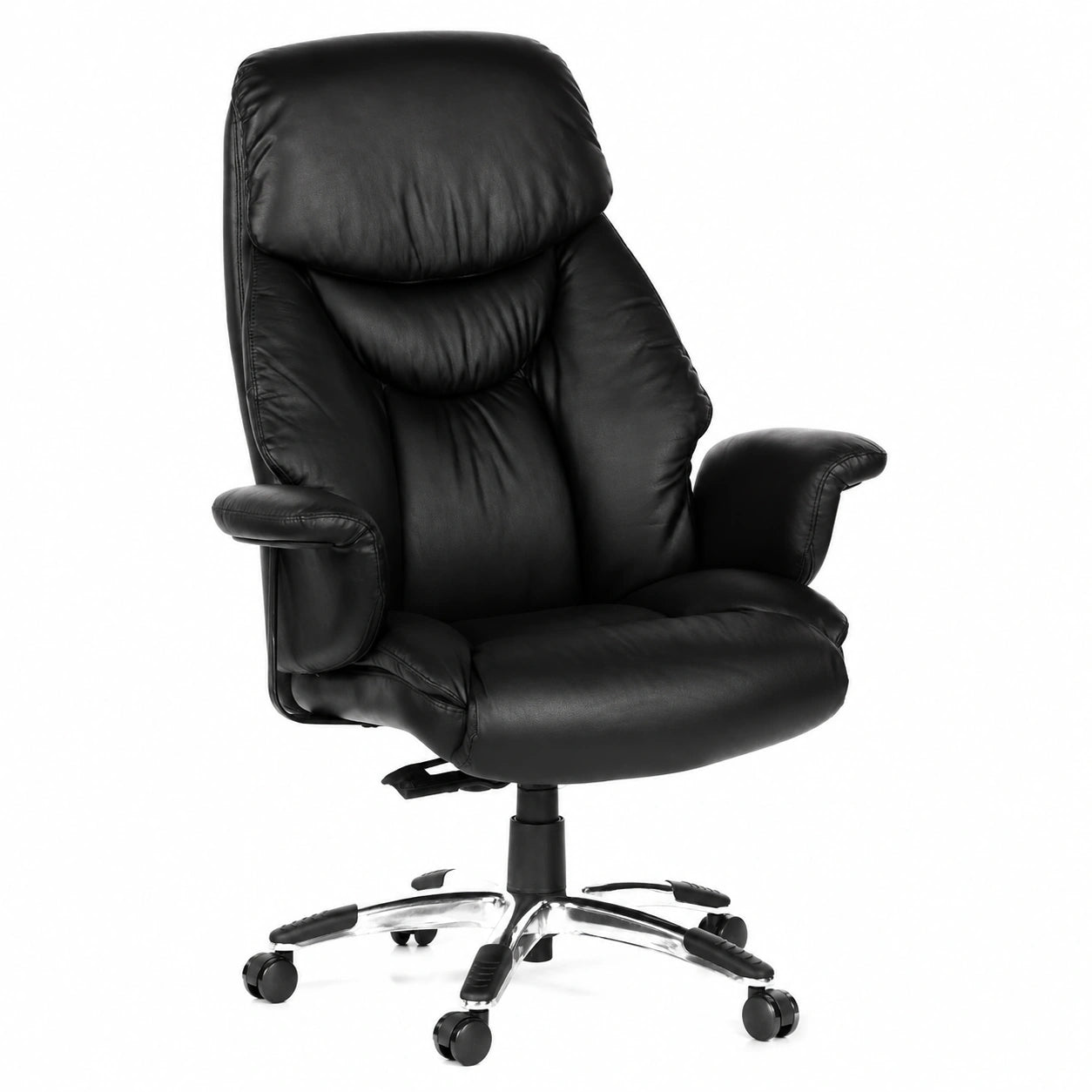 Bureau, en cuir, rembourré, coloris noir, pour l’espace de travail