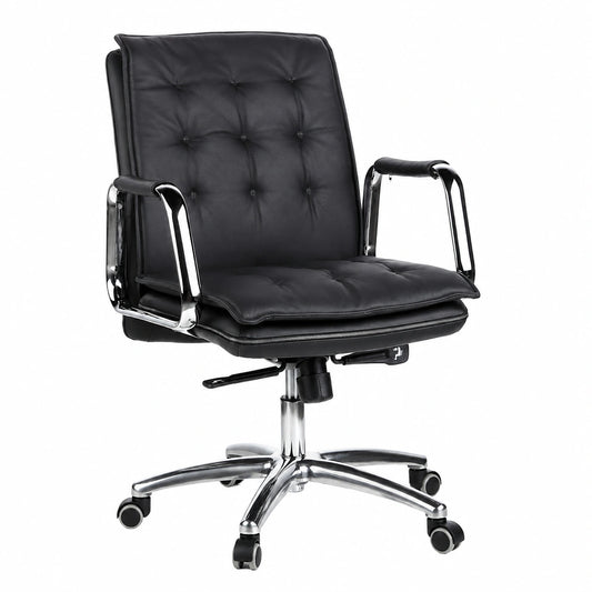 Bureau, réglable, en cuir, coloris noir, pour l’espace de travail