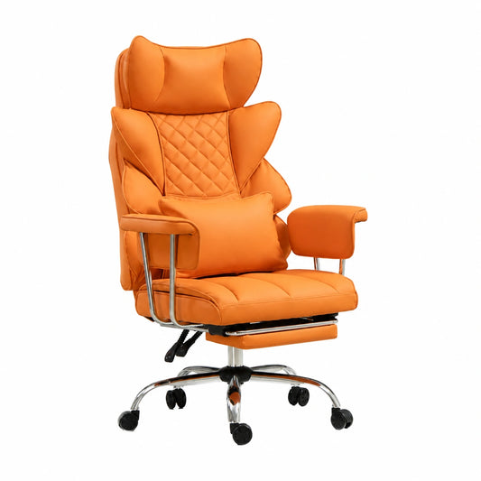 Bureau, pivotant, réglable, coloris orange, pour l’espace de travail